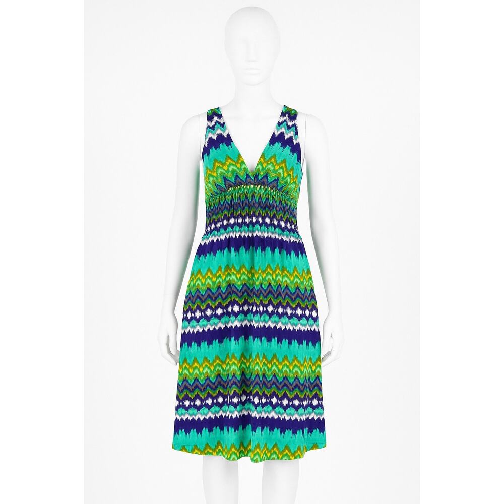 Women’s Dress M My zen-knits V Neck Colorful Zigzag Beach